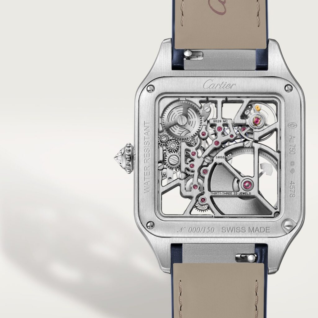 Santos-Dumont skeleton watch equipped with a micro-rotor HPI01631