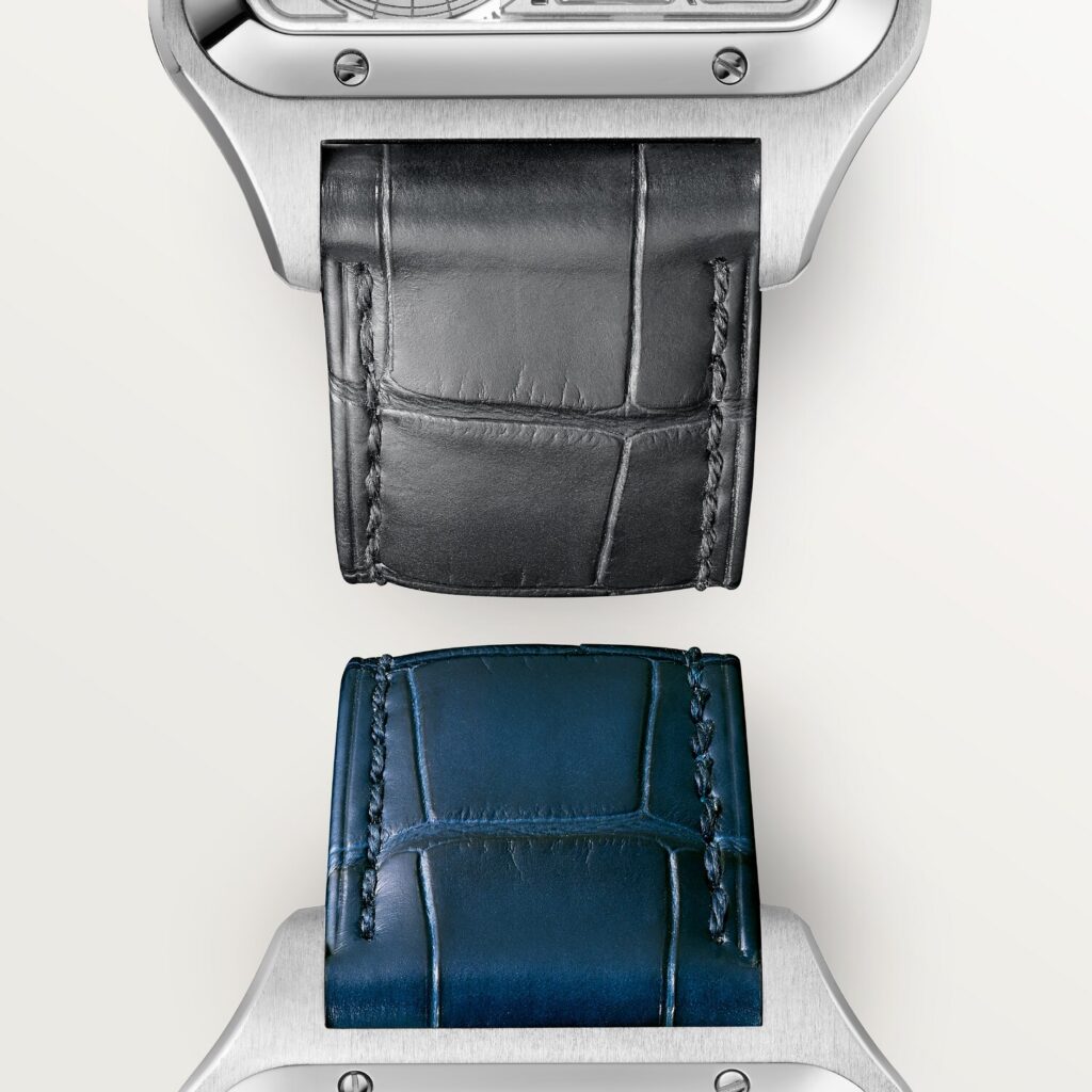 Santos-Dumont skeleton watch equipped with a micro-rotor WHSA0032