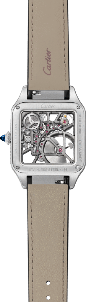Santos-Dumont skeleton watch equipped with a micro-rotor WHSA0044