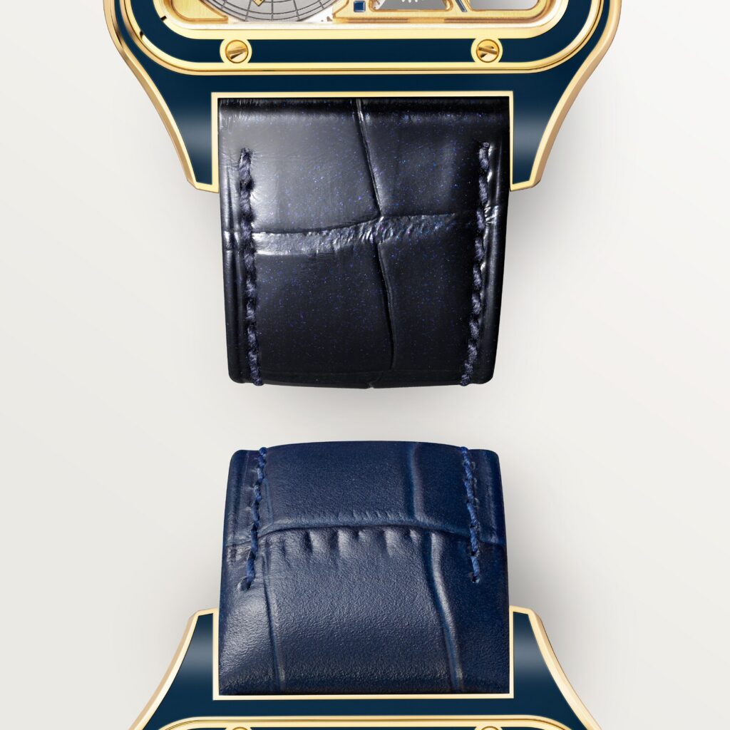 Santos-Dumont skeleton watch equipped with a micro-rotor WHSA0031