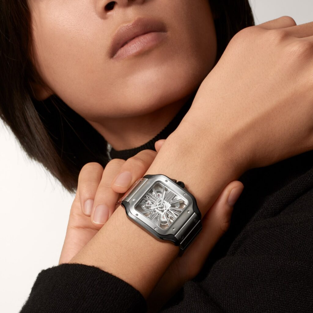 Santos de Cartier skeleton watch WHSA0027