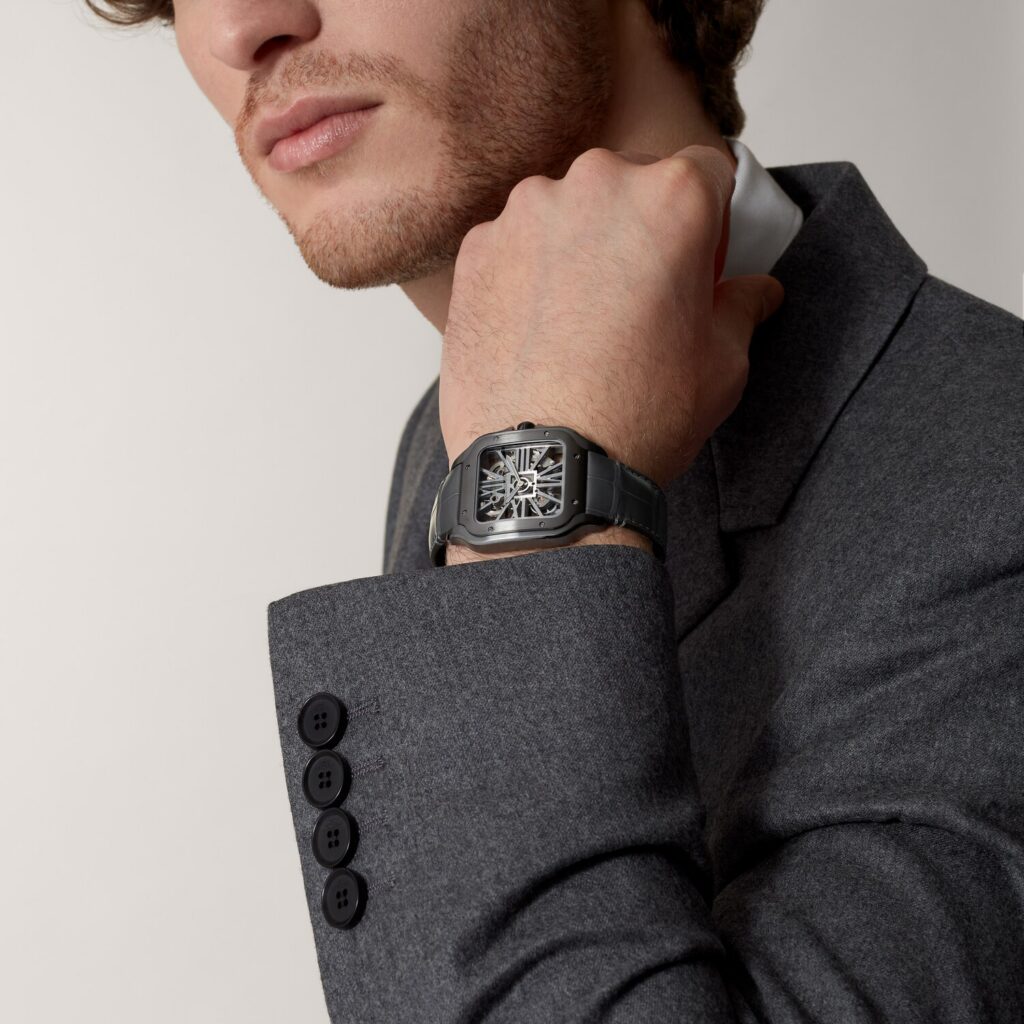 Santos de Cartier skeleton watch WHSA0009