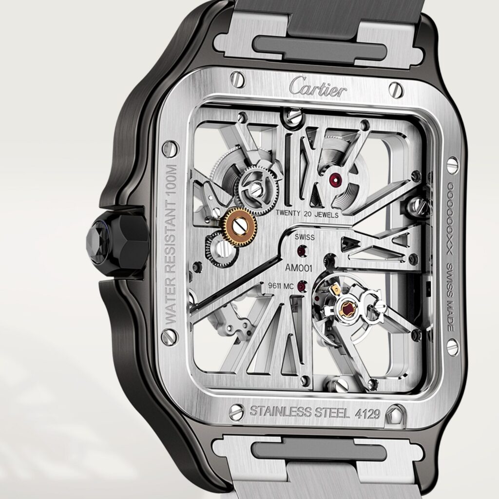 Santos de Cartier skeleton watch WHSA0027