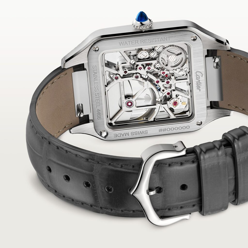 Santos-Dumont skeleton watch equipped with a micro-rotor WHSA0032